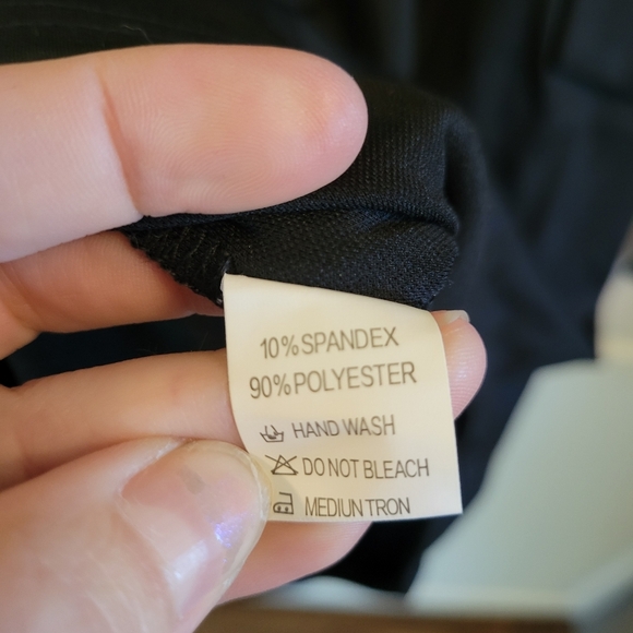 Black Bodycon Stretchy Dress With High Neck Long Sleeves - Picture 6 of 9